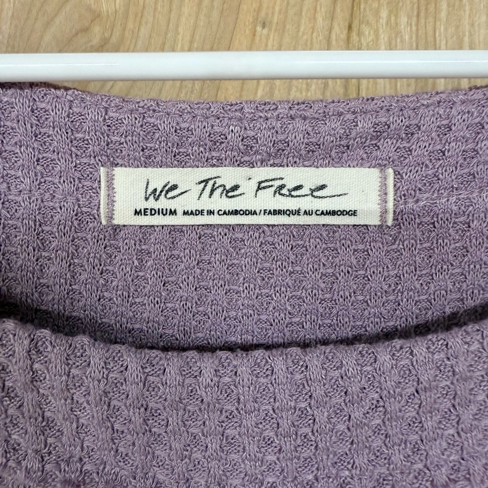 Free People We The Free North Shore Thermal Top Lilac Medium M - Picture 3 of 8
